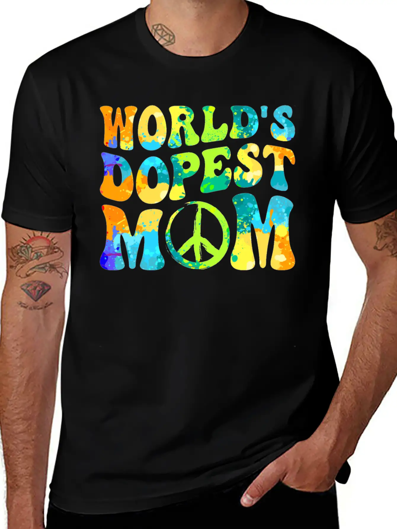 Hippie Mom Tie Dye Peace Breathable Soft Cotton T-Shirt – Timeless Casual Look