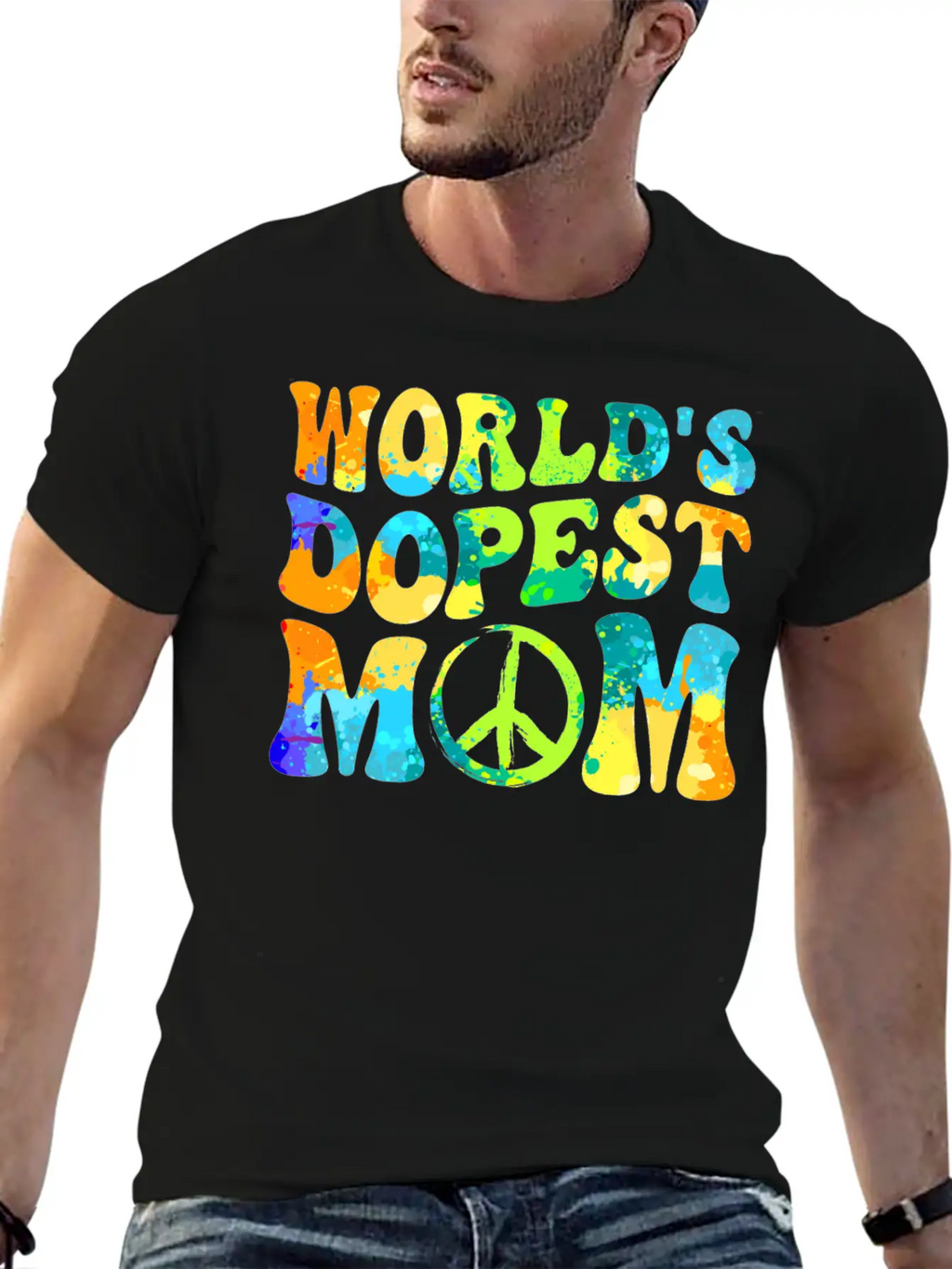 Hippie Mom Tie Dye Peace Breathable Soft Cotton T-Shirt – Timeless Casual Look