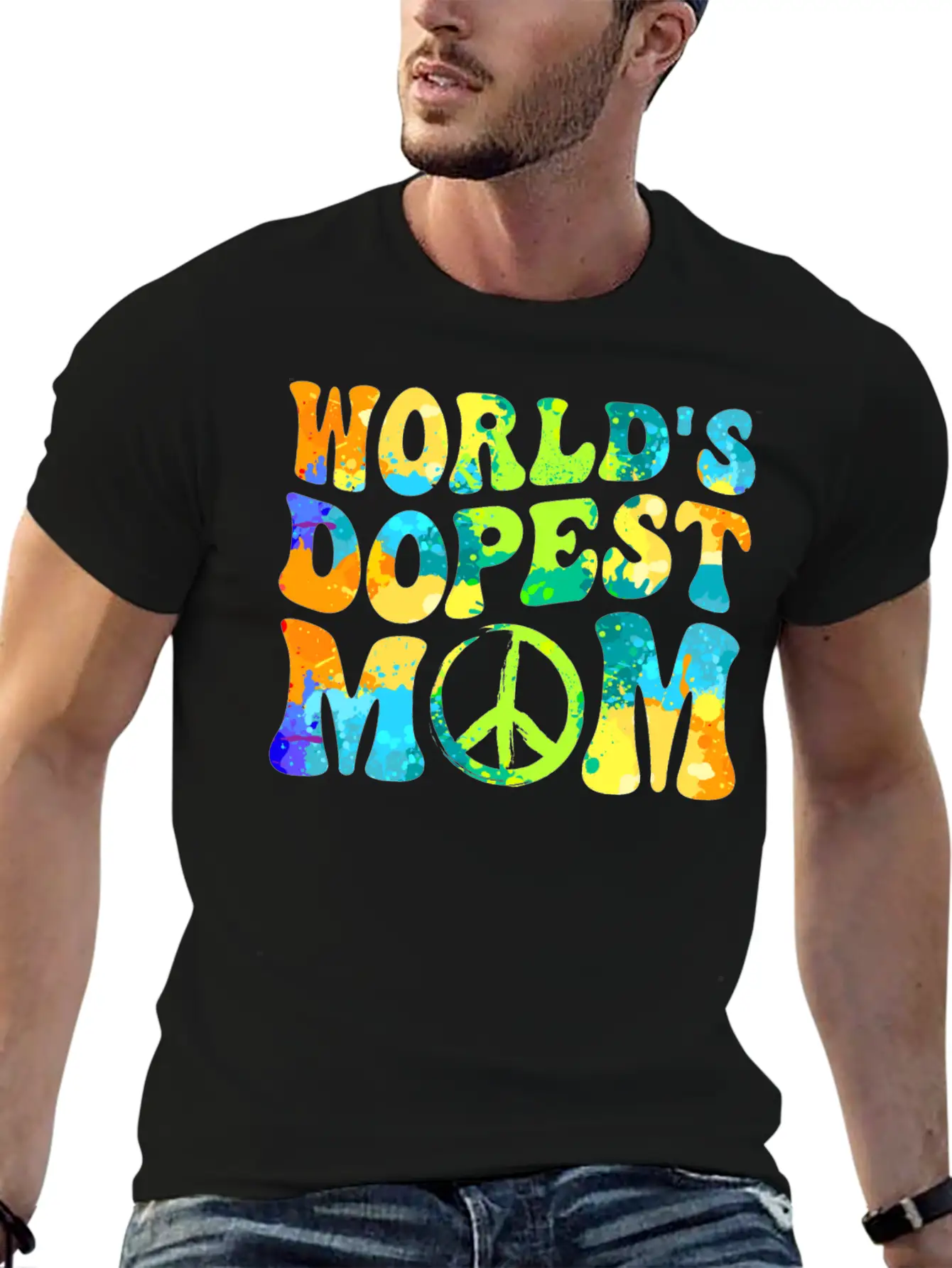 Hippie Mom Tie Dye Peace Breathable Soft Cotton T-Shirt – Timeless Casual Look