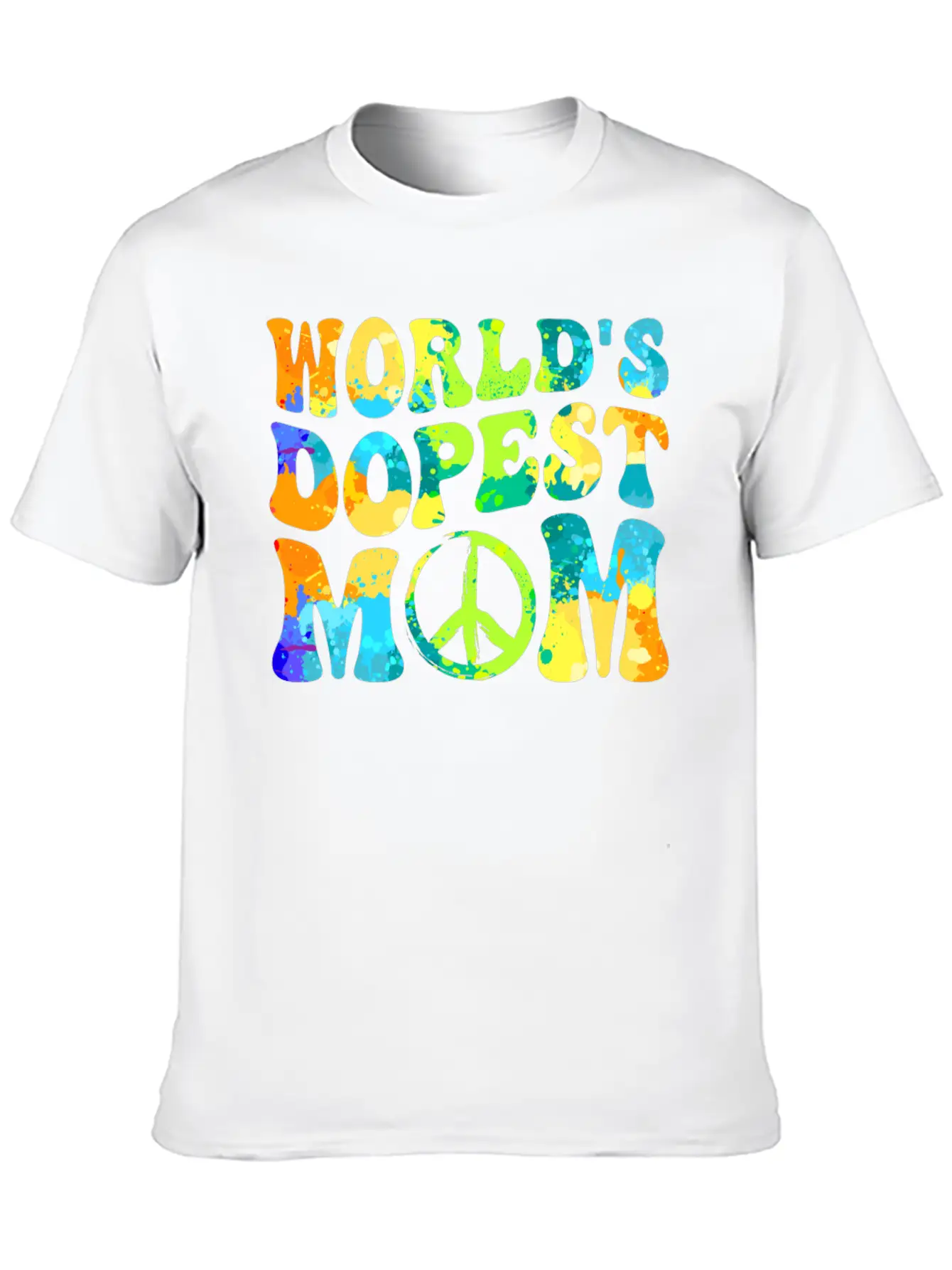 Hippie Mom Tie Dye Peace Breathable Soft Cotton T-Shirt – Timeless Casual Look