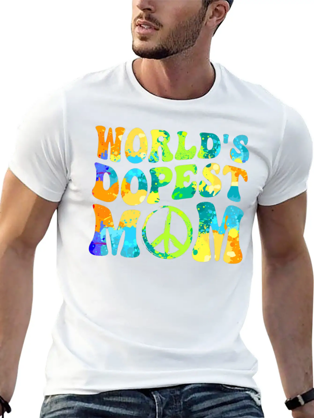Hippie Mom Tie Dye Peace Breathable Soft Cotton T-Shirt – Timeless Casual Look