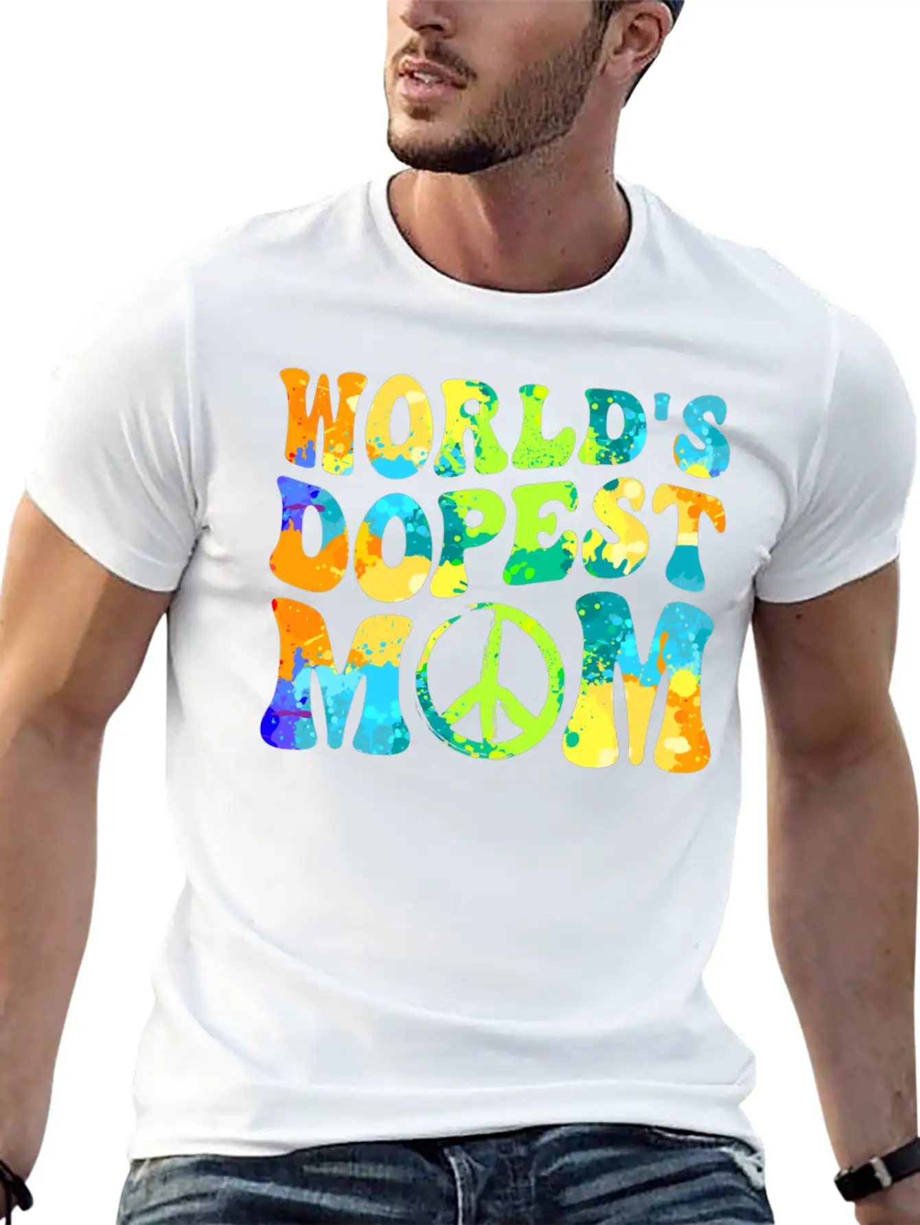 Hippie Mom Tie Dye Peace Breathable Soft Cotton T-Shirt – Timeless Casual Look