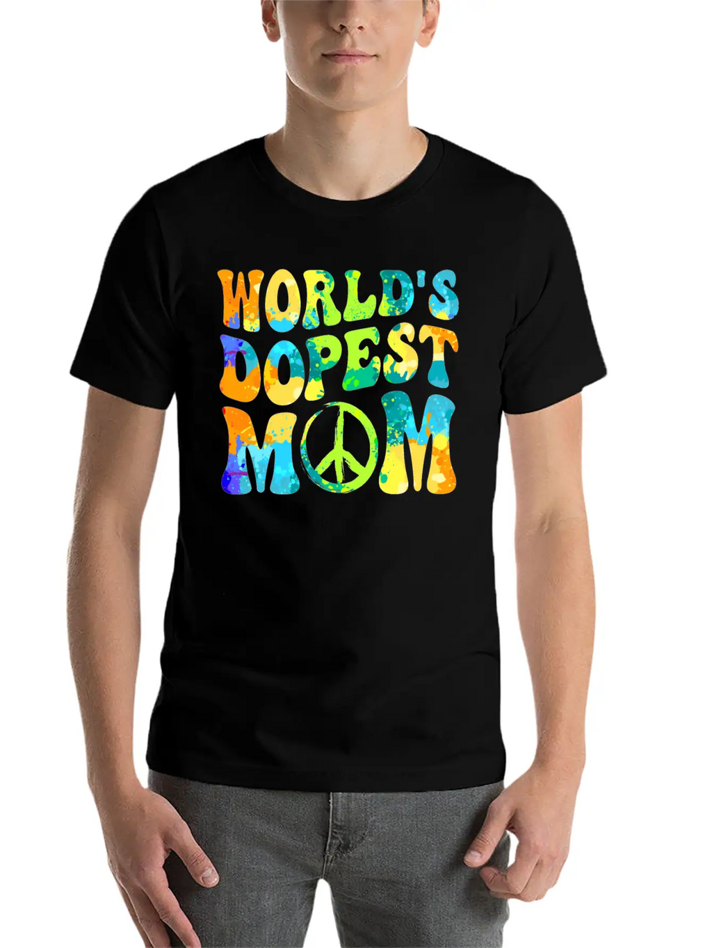 Hippie Mom Tie Dye Peace Breathable Soft Cotton T-Shirt – Timeless Casual Look