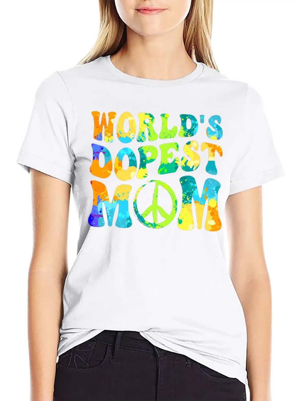 Hippie Mom Tie Dye Peace Breathable Soft Cotton T-Shirt – Timeless Casual Look
