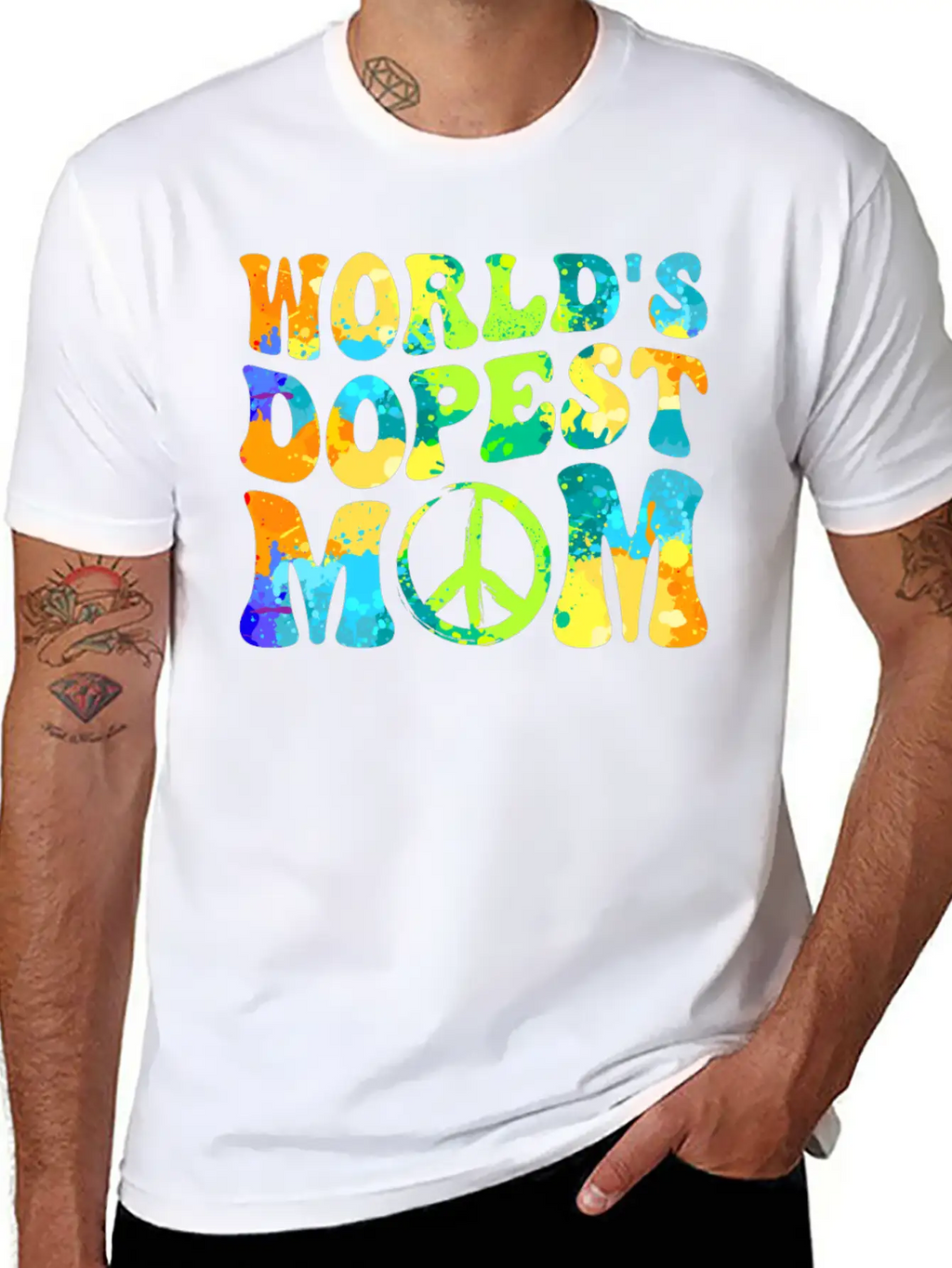 Hippie Mom Tie Dye Peace Breathable Soft Cotton T-Shirt – Timeless Casual Look