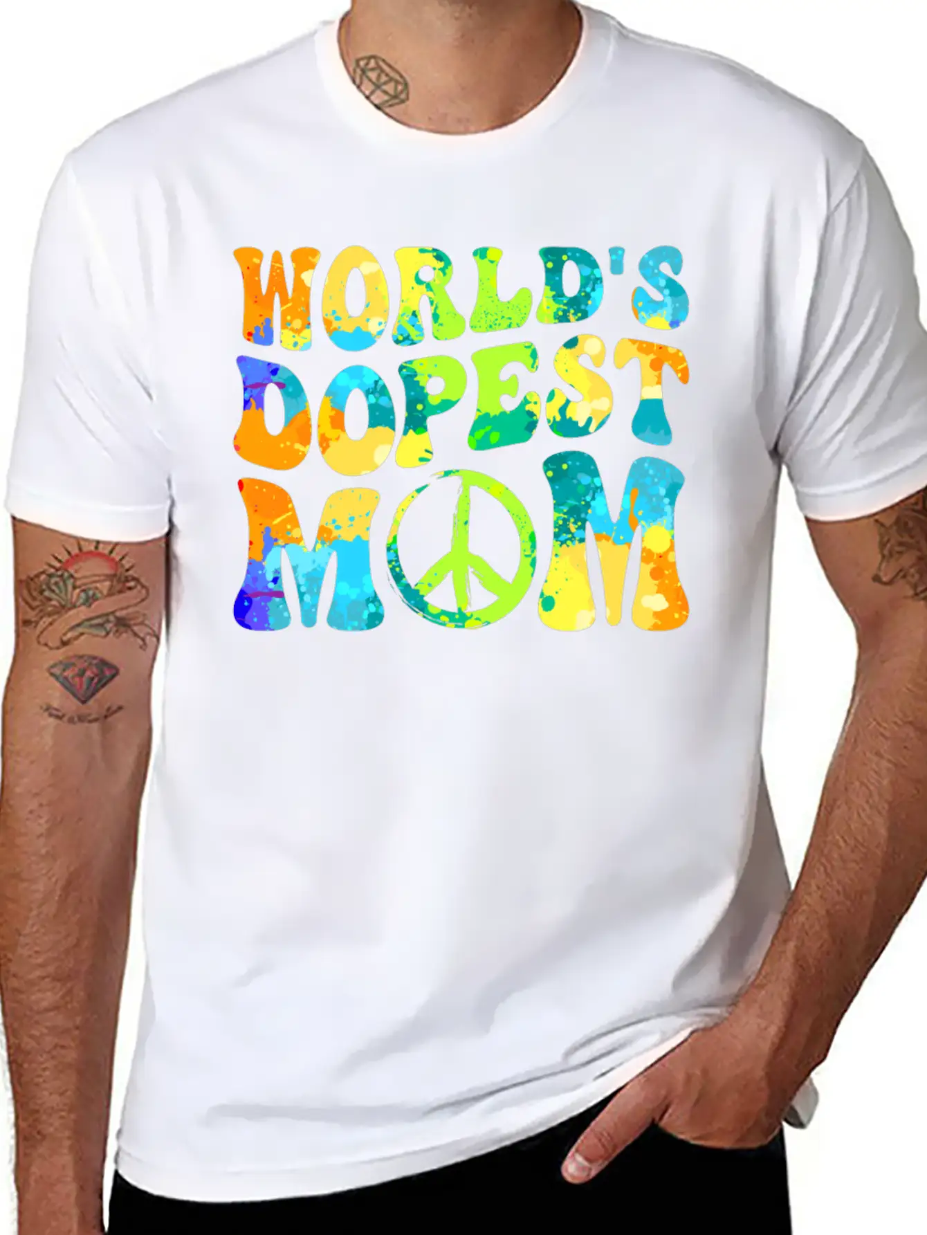 Hippie Mom Tie Dye Peace Breathable Soft Cotton T-Shirt – Timeless Casual Look