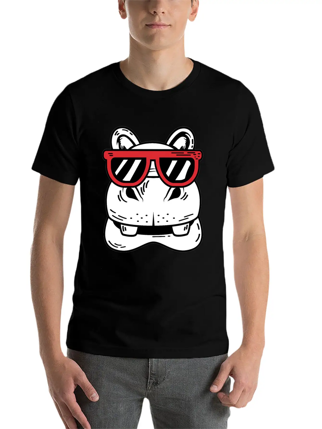 Hippo With Sunglasses Cool Person Gift Unisex Casual T-Shirt – Clean Design For Daily Comfort