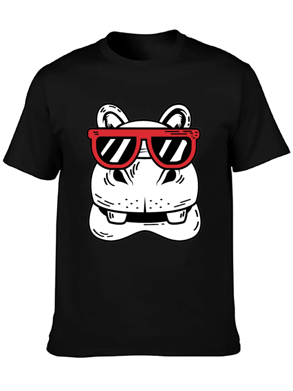 Hippo With Sunglasses Cool Person Gift Unisex Casual T-Shirt – Clean Design For Daily Comfort