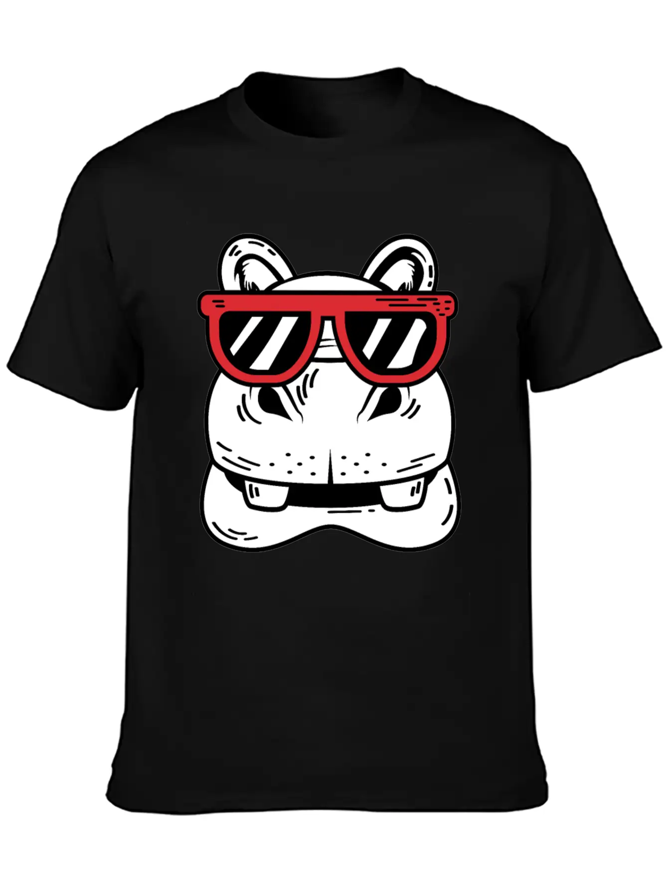 Hippo With Sunglasses Cool Person Gift Unisex Casual T-Shirt – Clean Design For Daily Comfort