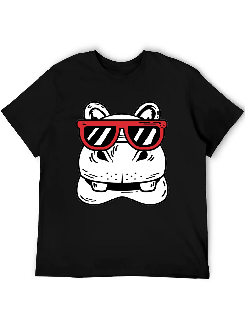 Hippo With Sunglasses Cool Person Gift Unisex Casual T-Shirt – Clean Design For Daily Comfort