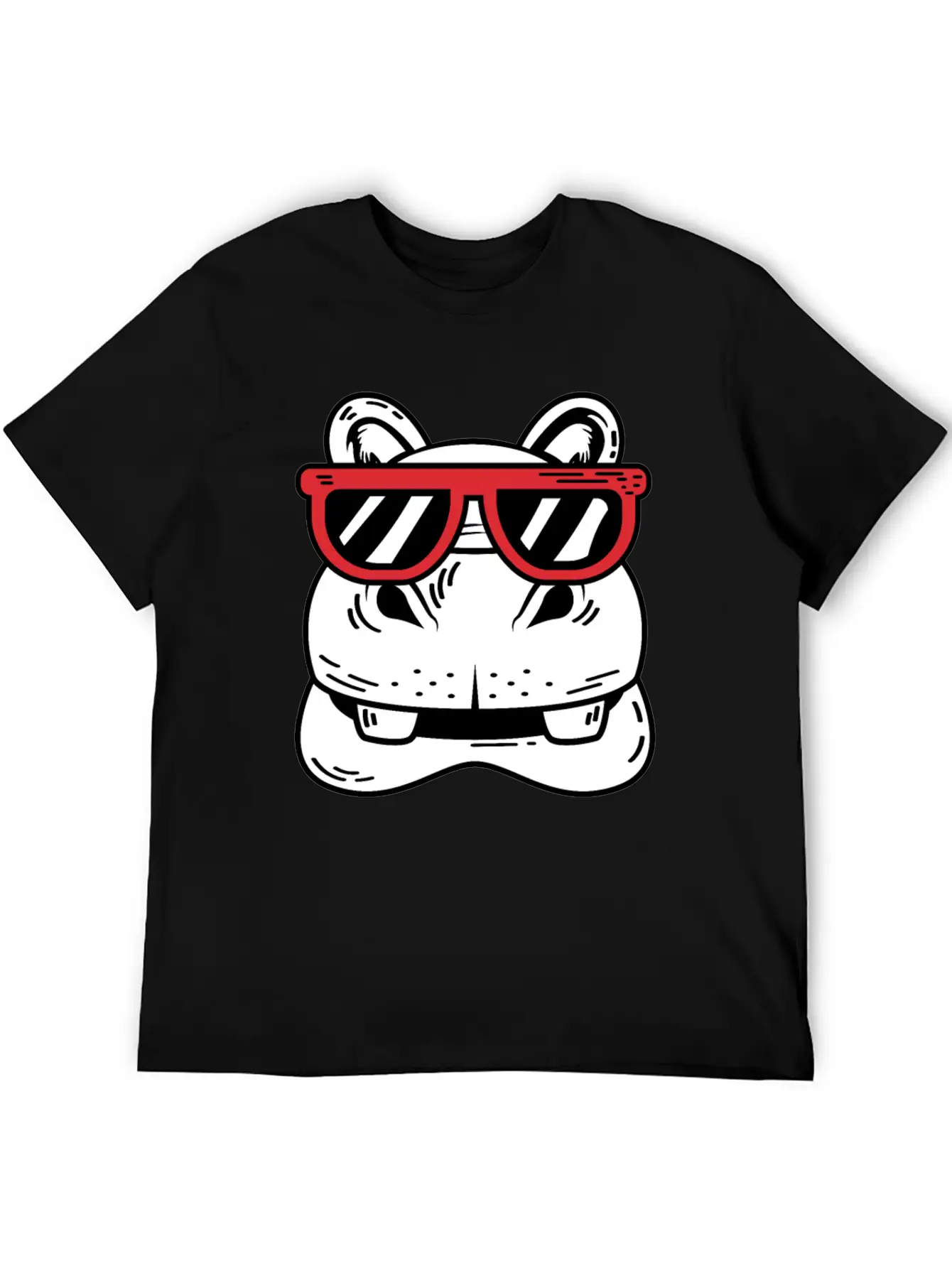 Hippo With Sunglasses Cool Person Gift Unisex Casual T-Shirt – Clean Design For Daily Comfort
