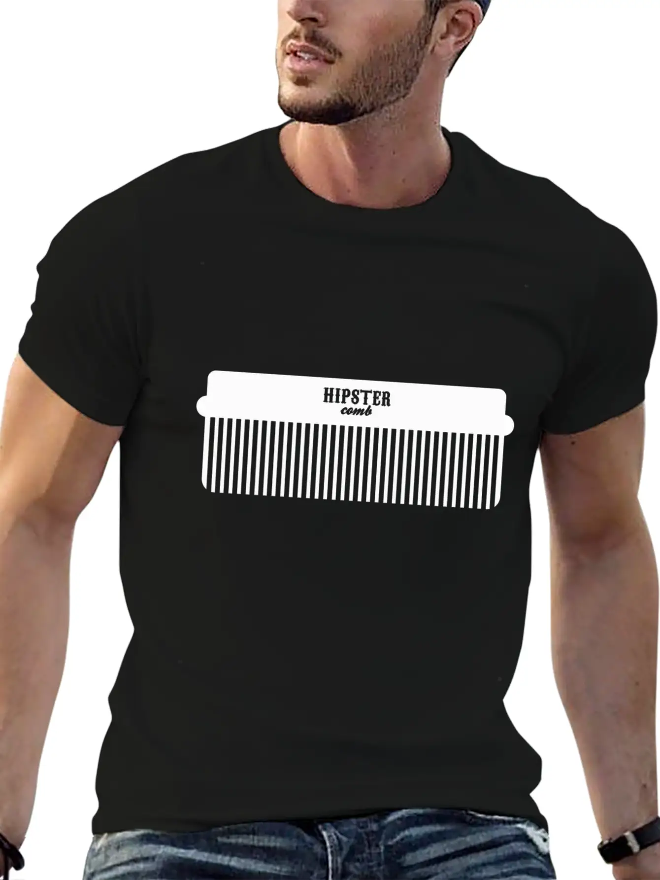 Hipster Comb Casual Graphic T-Shirt – Simple And Comfortable Daily Wear