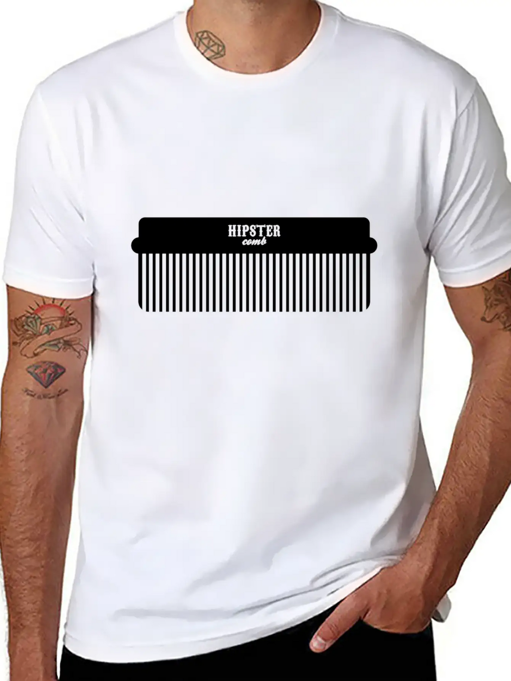 Hipster Comb Casual Graphic T-Shirt – Simple And Comfortable Daily Wear