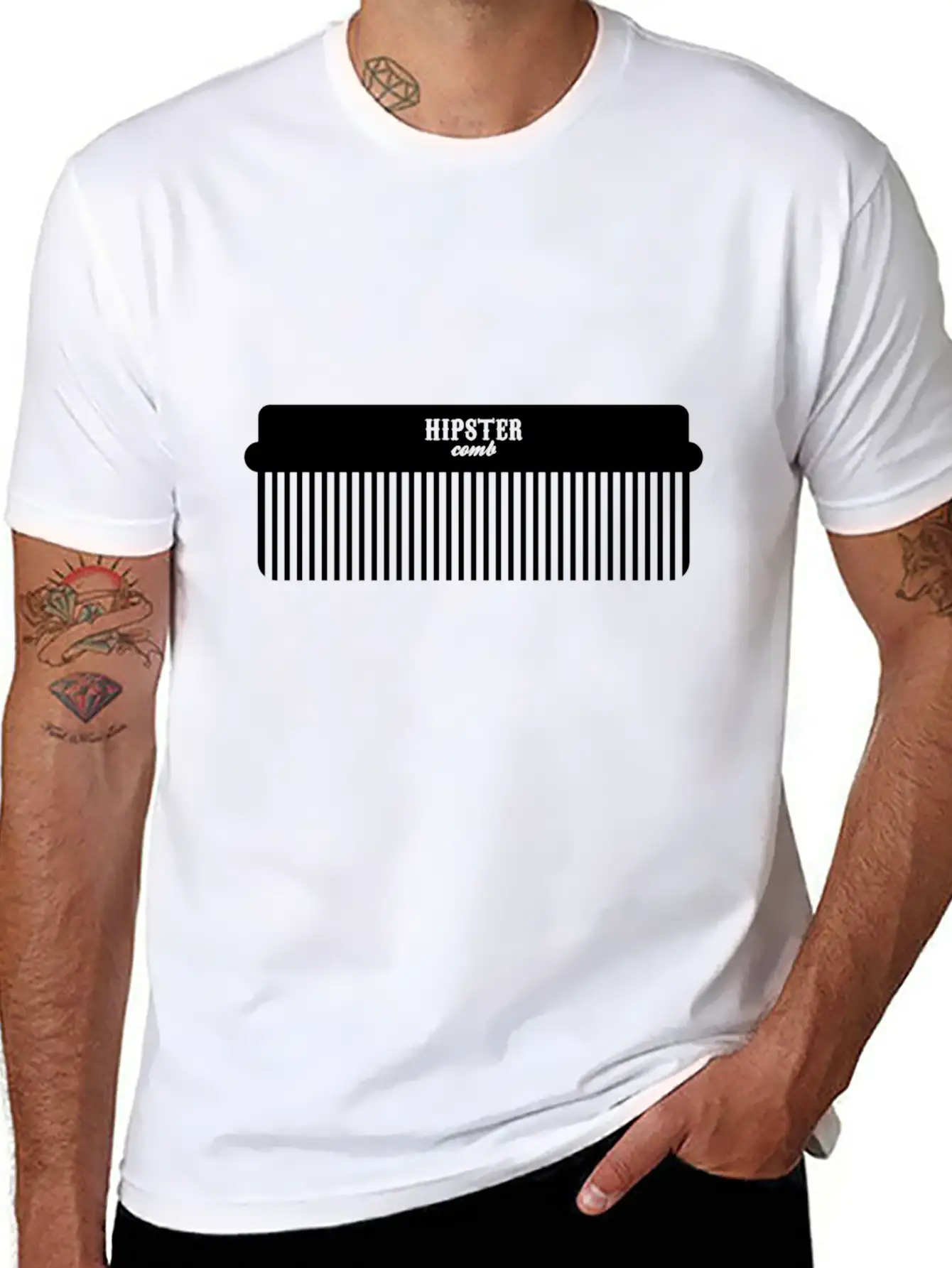 Hipster Comb Casual Graphic T-Shirt – Simple And Comfortable Daily Wear