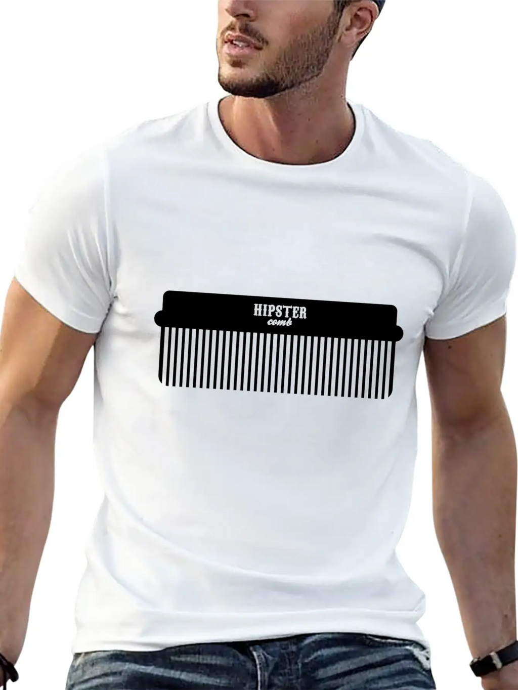 Hipster Comb Casual Graphic T-Shirt – Simple And Comfortable Daily Wear
