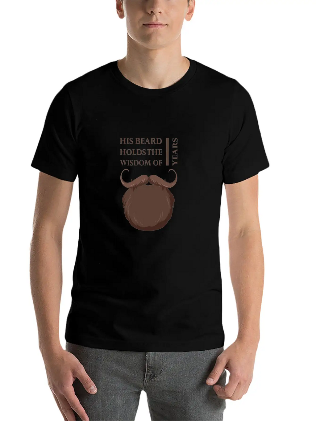 His Beard Holds The Wisdom Of Years Casual Graphic T-Shirt – Simple And Comfortable Daily Wear