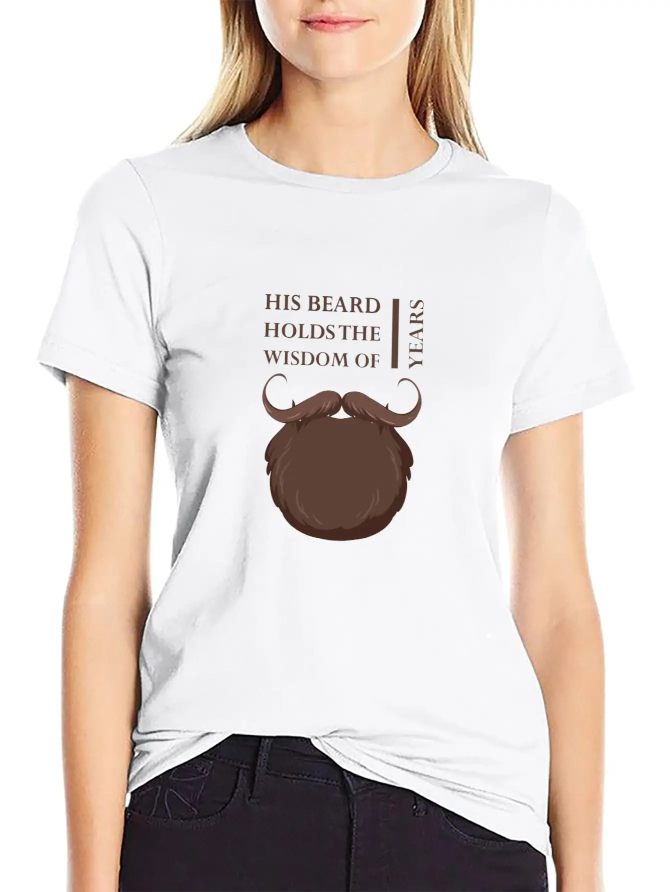 His Beard Holds The Wisdom Of Years Casual Graphic T-Shirt – Simple And Comfortable Daily Wear