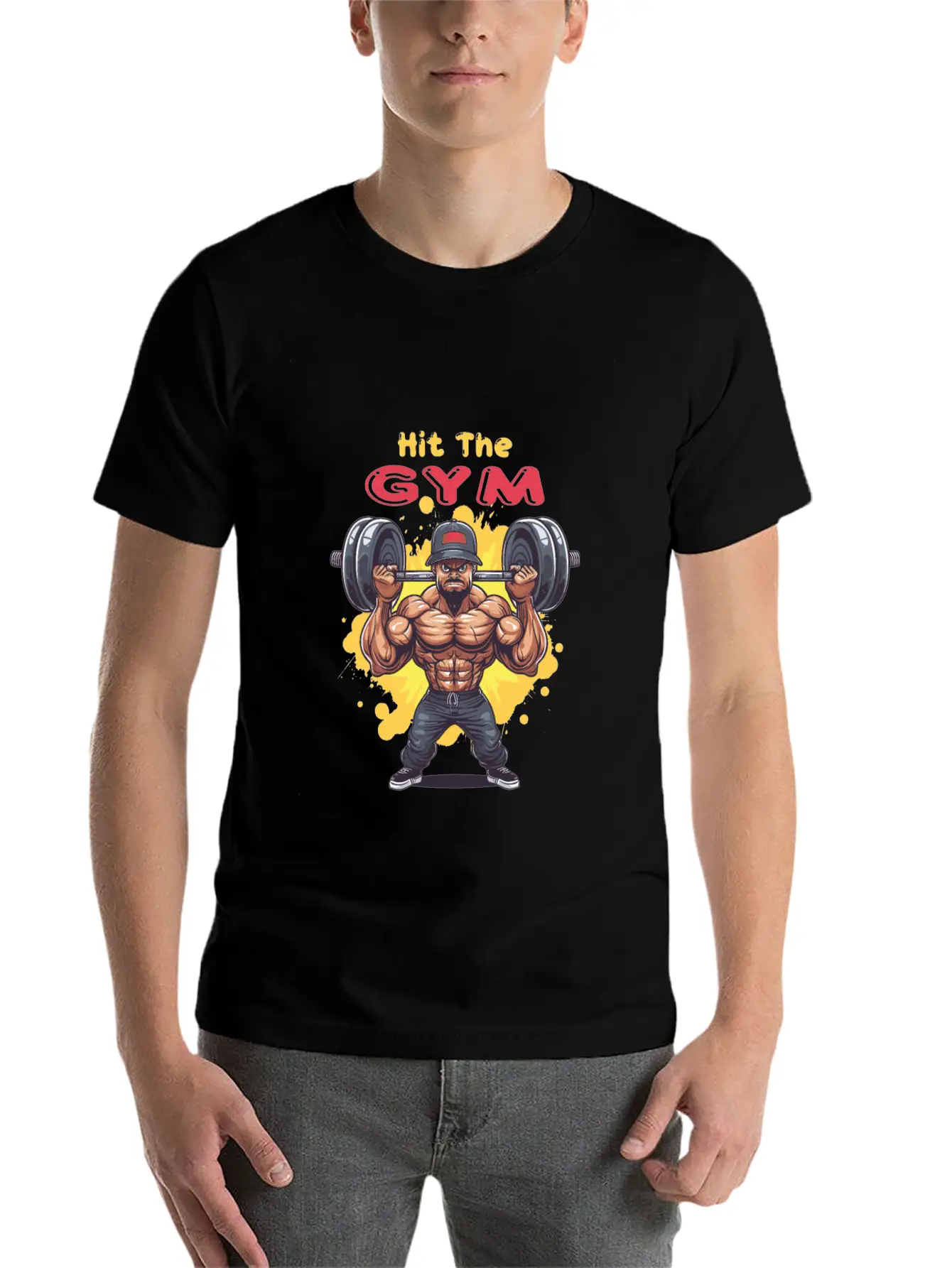 Hit The Gym Classic Fit Graphic Tee For Daily Comfort – Unisex Cotton Shirt