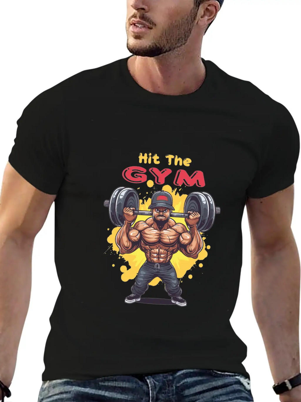 Hit The Gym Classic Fit Graphic Tee For Daily Comfort – Unisex Cotton Shirt