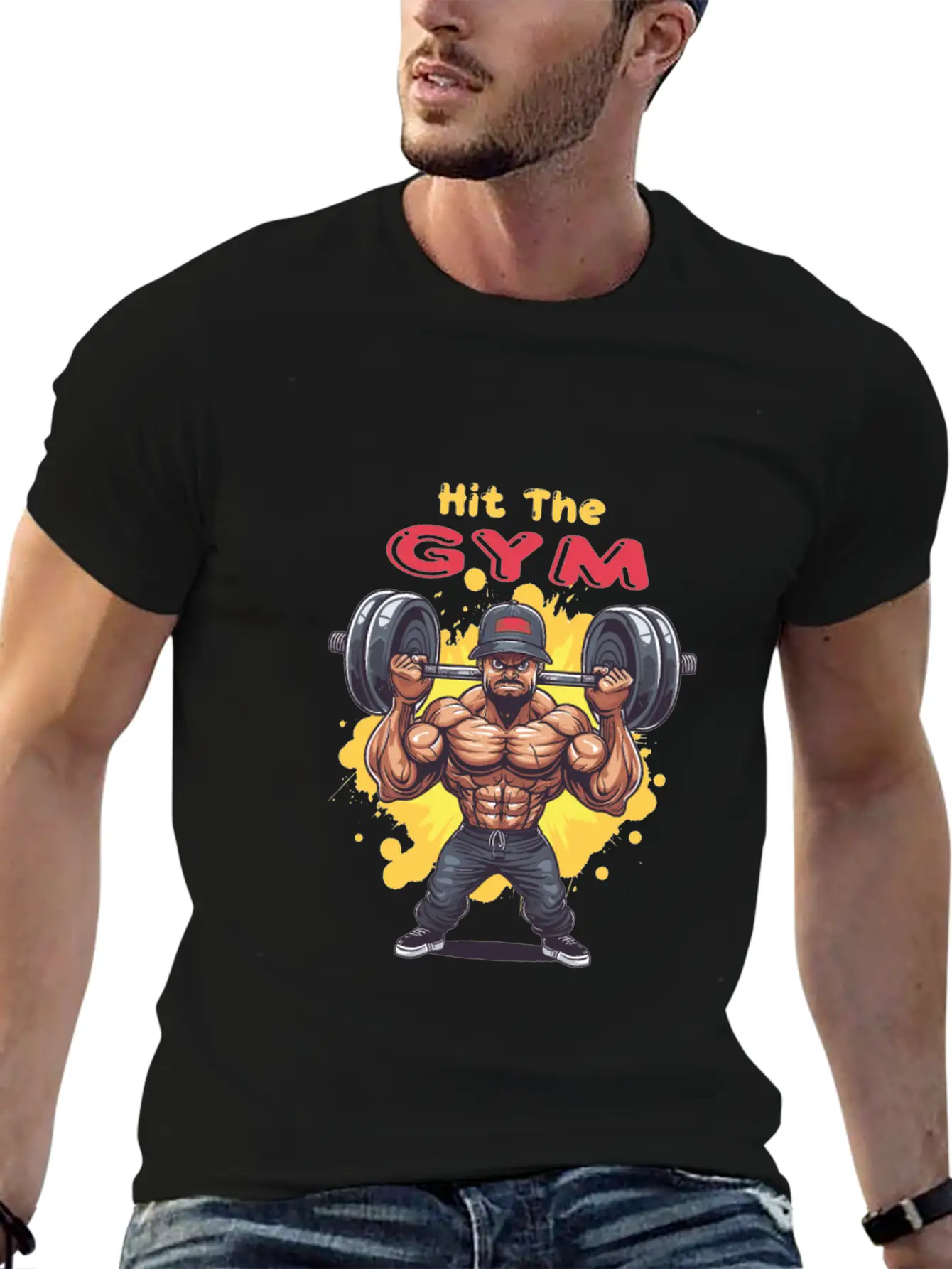 Hit The Gym Classic Fit Graphic Tee For Daily Comfort – Unisex Cotton Shirt