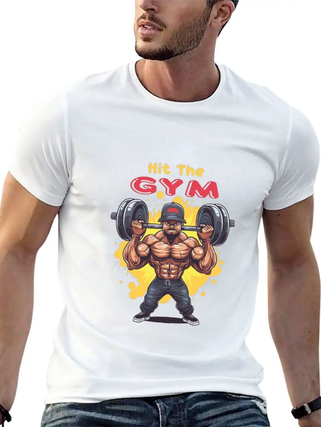 Hit The Gym Classic Fit Graphic Tee For Daily Comfort – Unisex Cotton Shirt