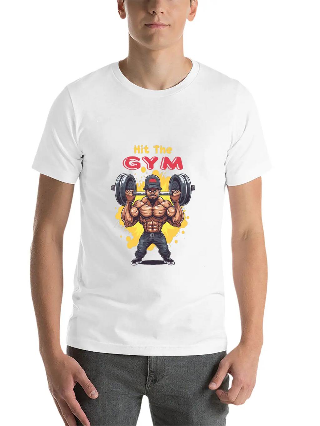 Hit The Gym Classic Fit Graphic Tee For Daily Comfort – Unisex Cotton Shirt