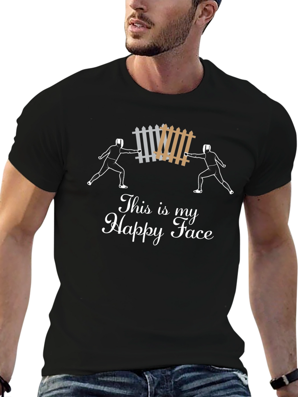 Funny Fencing T-Shirt - This is My Happy Face