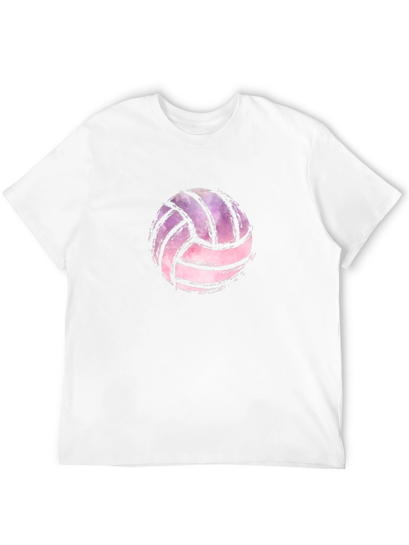 Watercolor Volleyball Graphic Black T-Shirt