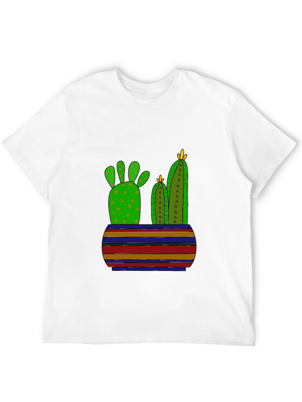 Cactus Graphic Print Black T-Shirt