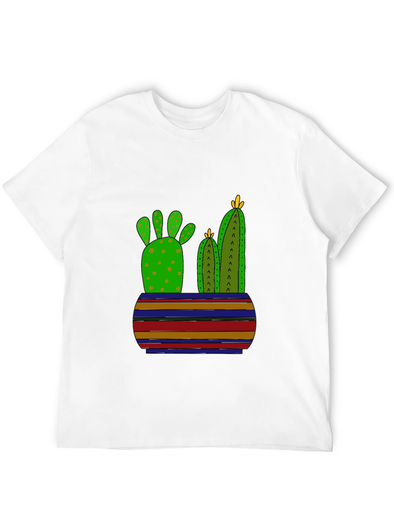 Cactus Graphic Print Black T-Shirt