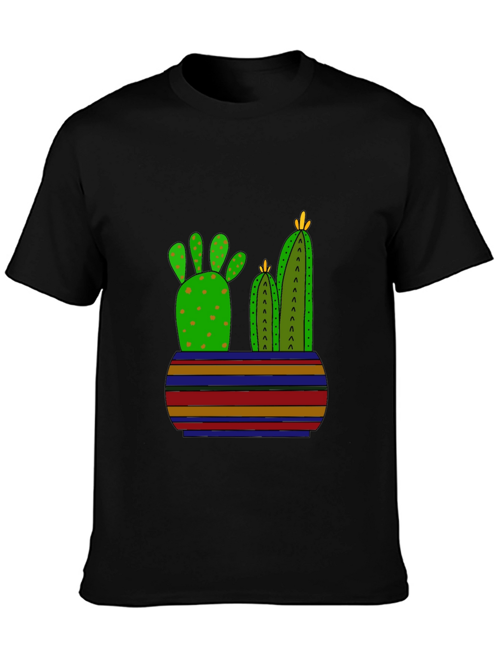 Cactus Graphic Print Black T-Shirt