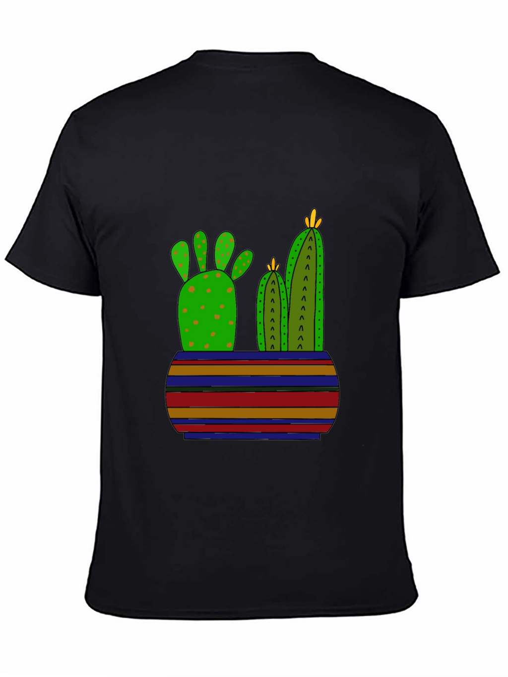 Cactus Graphic Print Black T-Shirt
