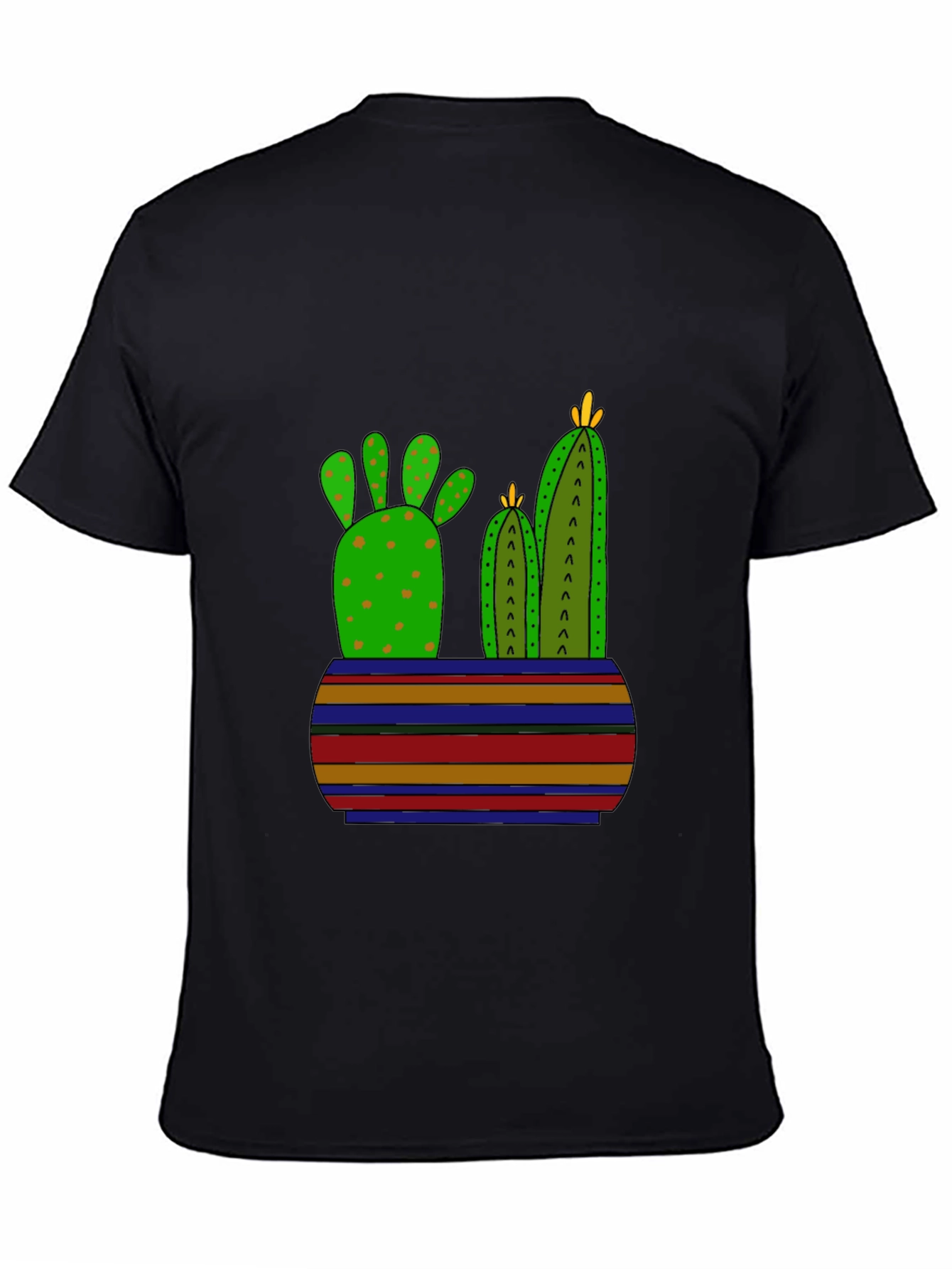 Cactus Graphic Print Black T-Shirt