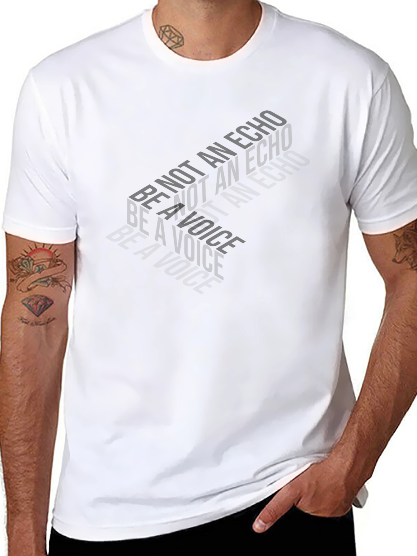 Be Not An Echo T-Shirt - Mens Black Graphic Tee