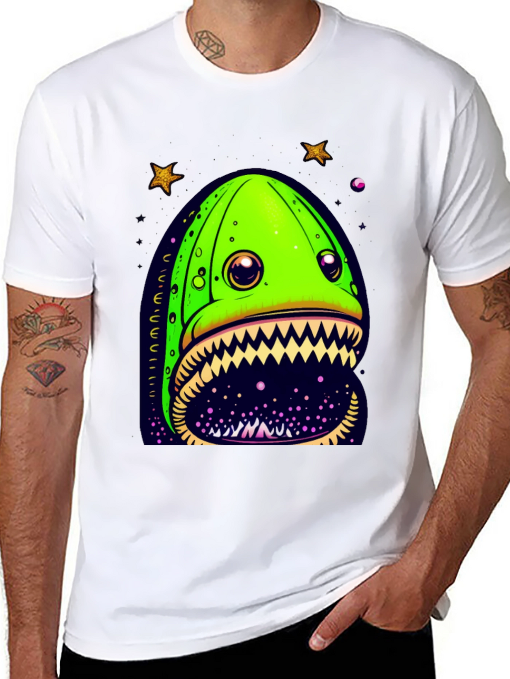 Monster Eel Graphic T-Shirt - Black Cotton Tee