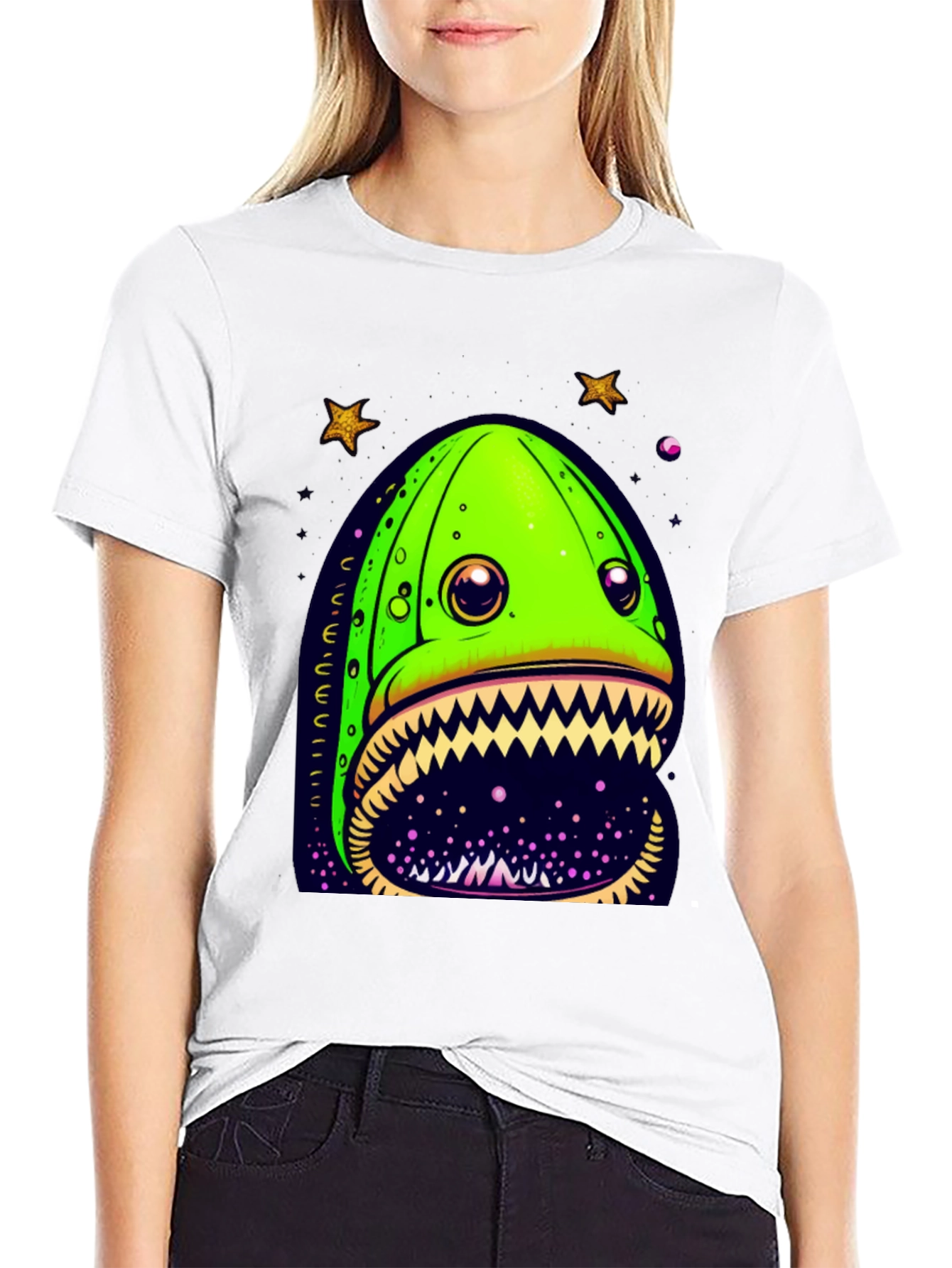 Monster Eel Graphic T-Shirt - Black Cotton Tee