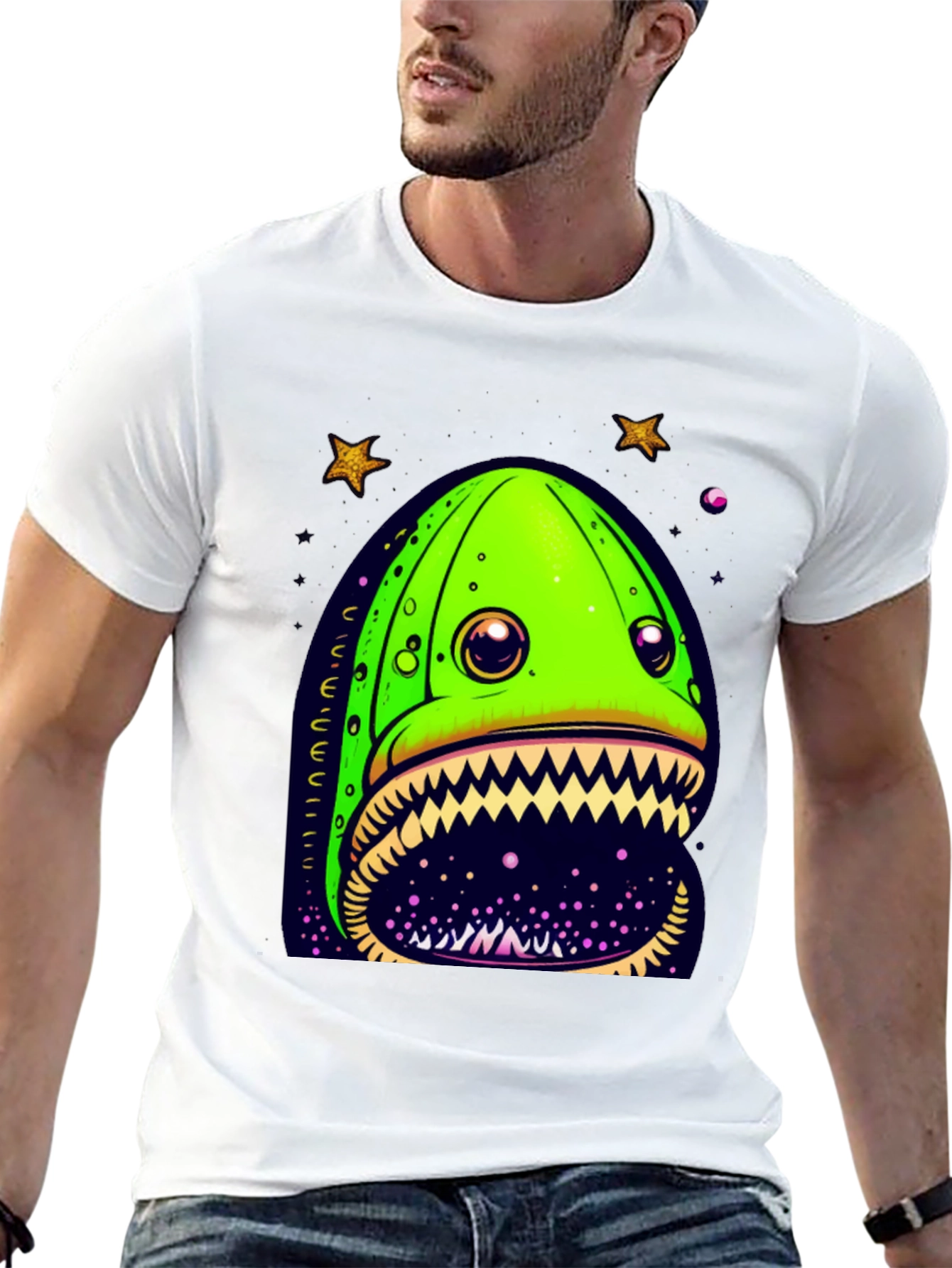 Monster Eel Graphic T-Shirt - Black Cotton Tee