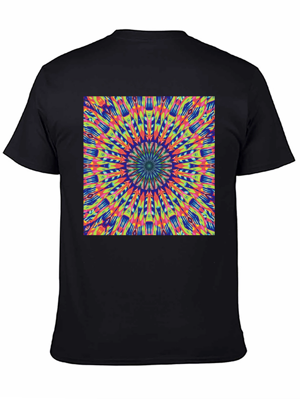 Psychedelic Mandala Graphic Tee - Vibrant Black T-Shirt
