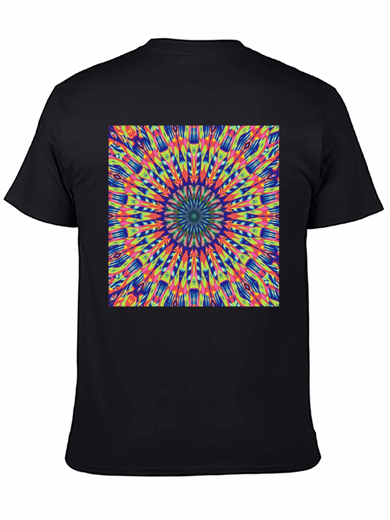 Psychedelic Mandala Graphic Tee - Vibrant Black T-Shirt