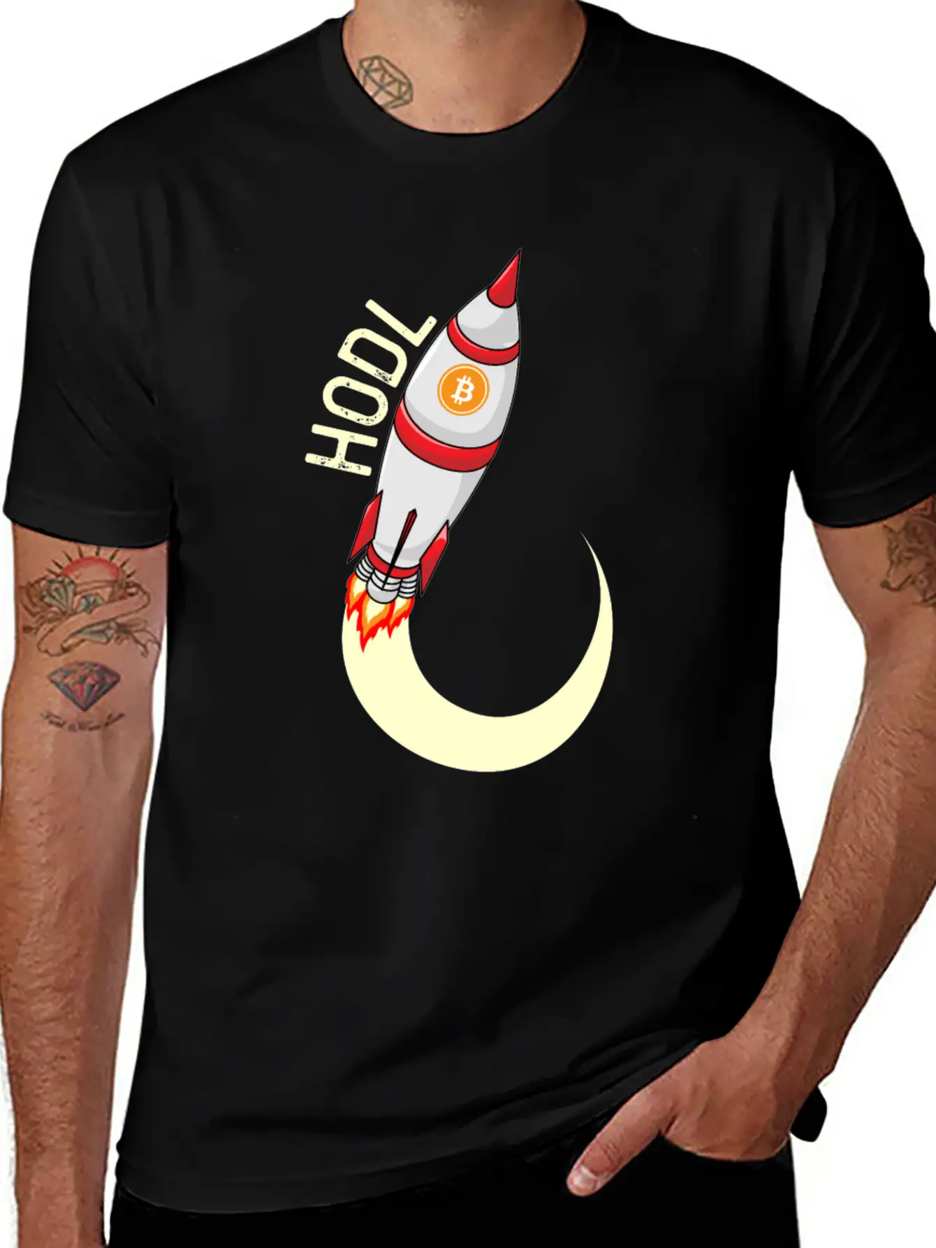 HODL Bitcoin Rocket Bitcoin To The Moon Crypto BTC Unisex Casual T-Shirt – Clean Design For Daily Comfort