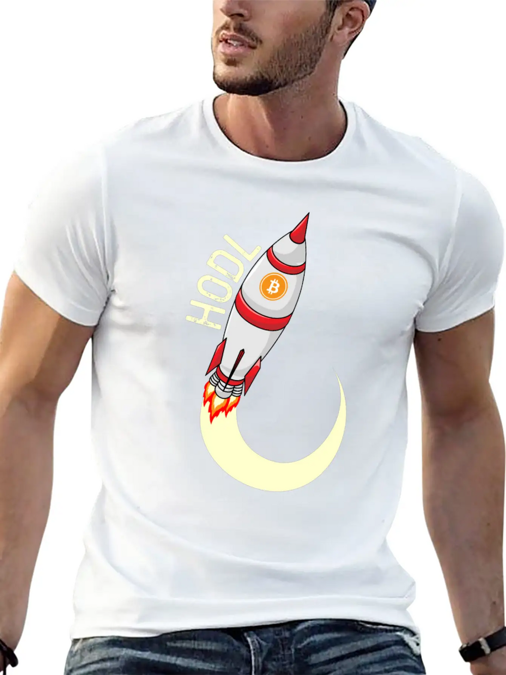HODL Bitcoin Rocket Bitcoin To The Moon Crypto BTC Unisex Casual T-Shirt – Clean Design For Daily Comfort