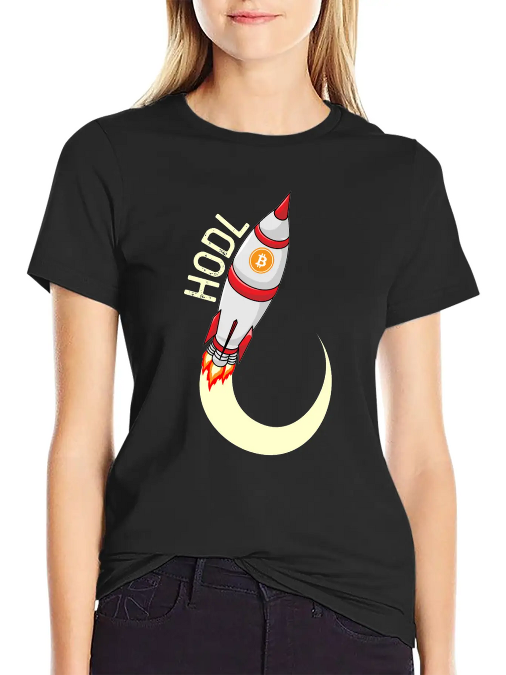 HODL Bitcoin Rocket Bitcoin To The Moon Crypto BTC Unisex Casual T-Shirt – Clean Design For Daily Comfort
