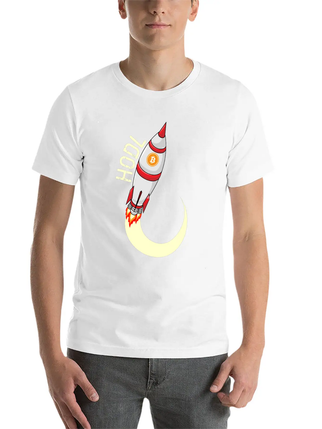HODL Bitcoin Rocket Bitcoin To The Moon Crypto BTC Unisex Casual T-Shirt – Clean Design For Daily Comfort