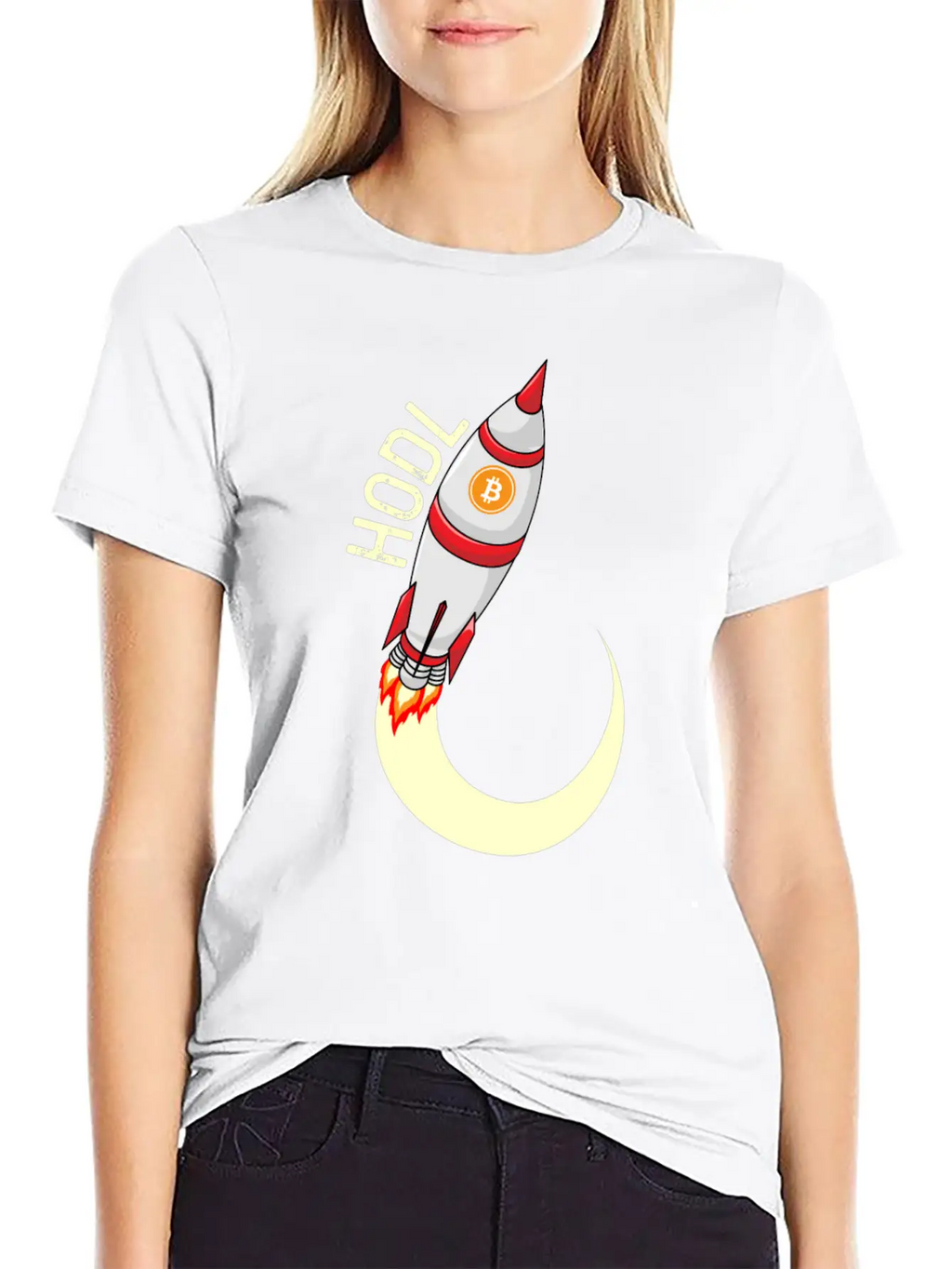 HODL Bitcoin Rocket Bitcoin To The Moon Crypto BTC Unisex Casual T-Shirt – Clean Design For Daily Comfort