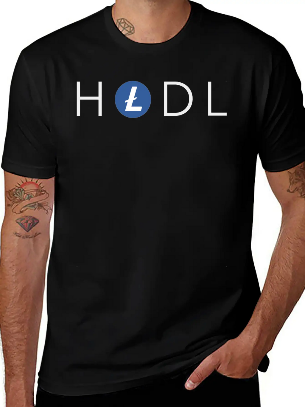 HODL Litecoin (LTC) Crypto T-shirt Casual Graphic T-Shirt – Simple And Comfortable Daily Wear