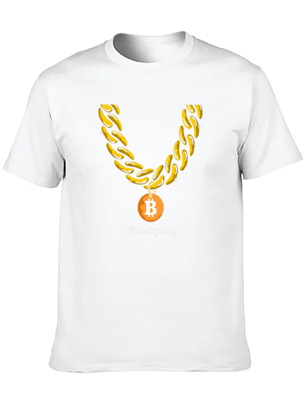Hodlgang Bitcoin Chain BTC Goldchain Unisex Casual T-Shirt – Clean Design For Daily Comfort