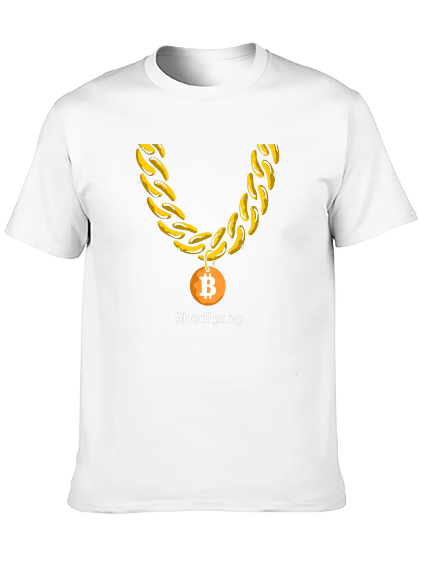 Hodlgang Bitcoin Chain BTC Goldchain Unisex Casual T-Shirt – Clean Design For Daily Comfort