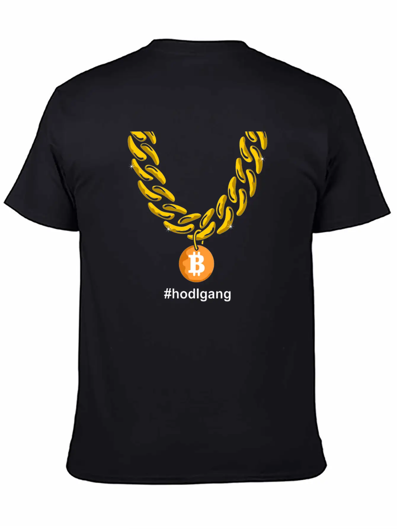 Hodlgang Bitcoin Chain BTC Goldchain Unisex Casual T-Shirt – Clean Design For Daily Comfort