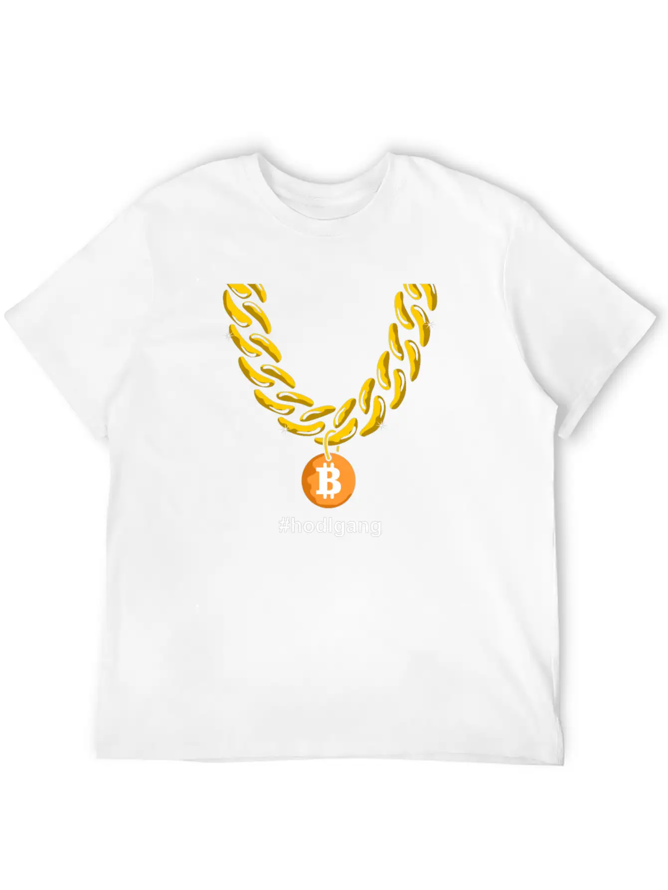 Hodlgang Bitcoin Chain BTC Goldchain Unisex Casual T-Shirt – Clean Design For Daily Comfort