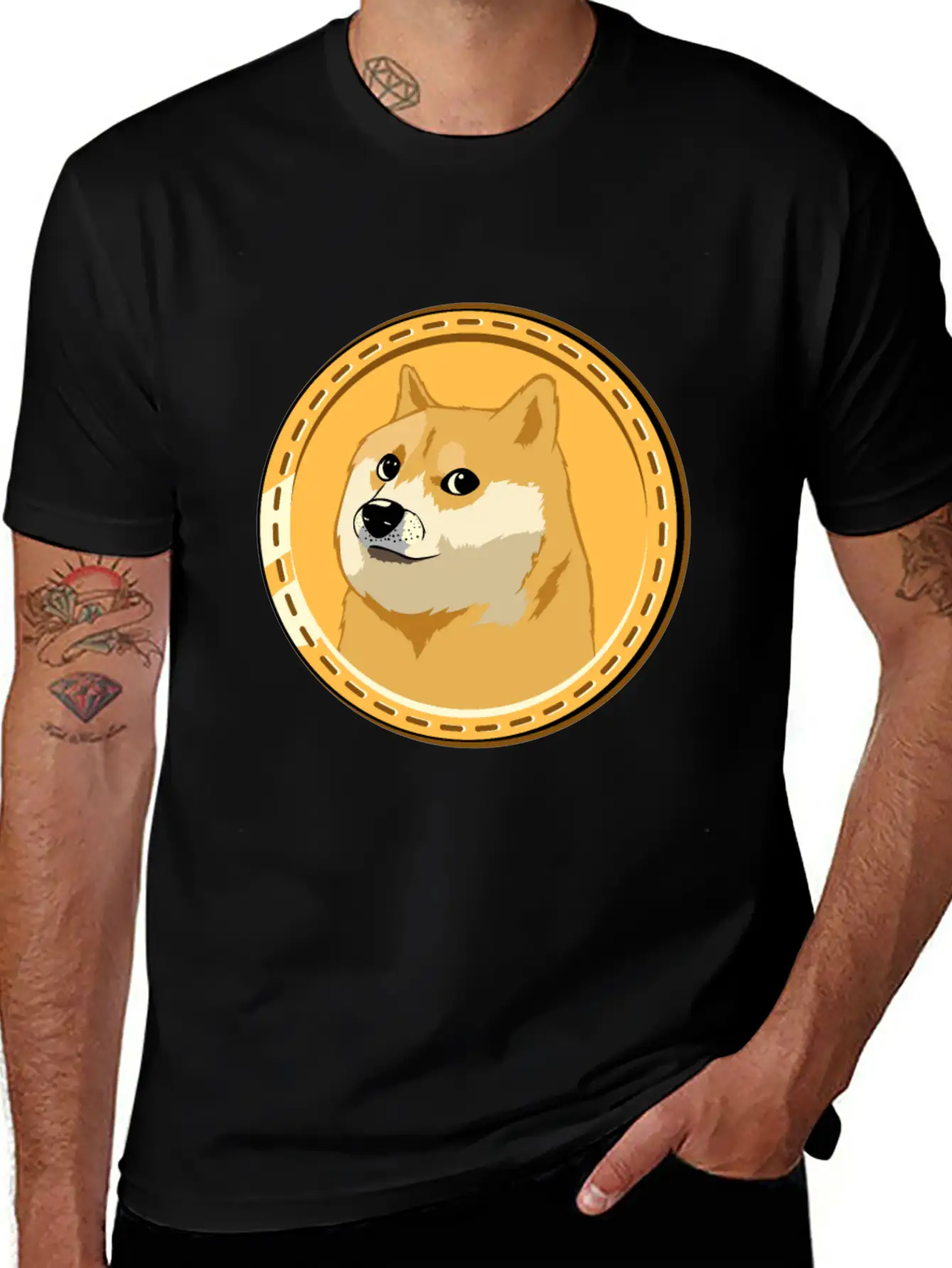 HOLD Dogecoin Funny Doge Crypto Cryptocurrency Unisex Casual T-Shirt – Clean Design For Daily Comfort